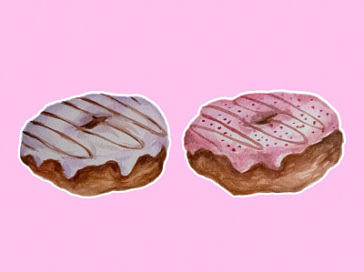 "Favorite Donuts" donuts food food illustration illustration sweet watercolor watercolor illustration акварель детские книги персонаж