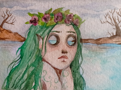 "Forest nymph by the lake" illustration watercolor illustration акварель детские книги персонаж