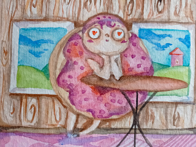 "Donut fell in love" donut illustration sweet watercolor illustration акварель детские книги персонаж