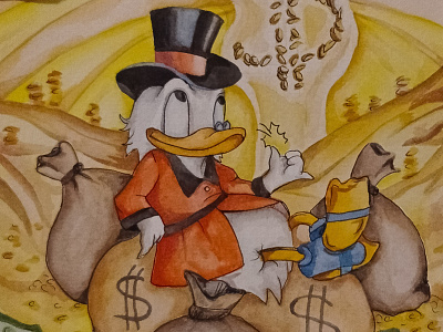 Scrooge McDuck design illustration watercolor watercolor character watercolor illustration акварель детские книги персонаж