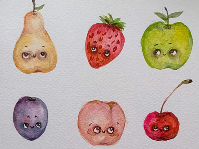 Fruit illustration watercolor watercolor illustration акварель детские книги персонаж