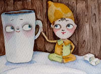 Tea and lemon 🍋 book charters children book drawing illustration lemon painting tea watercolor watercolor illustration акварель персонаж
