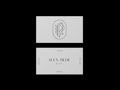 Alex Blue Music Identity brand brand identity branding business cards cards design graphic design layout line art logo logo design minimal mockup typography