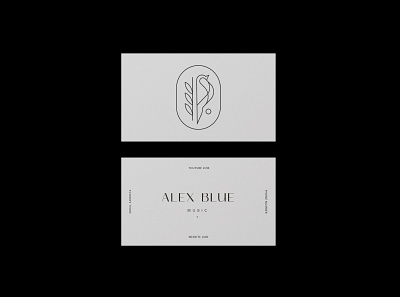 Alex Blue Music Identity brand brand identity branding business cards cards design graphic design layout line art logo logo design minimal mockup typography
