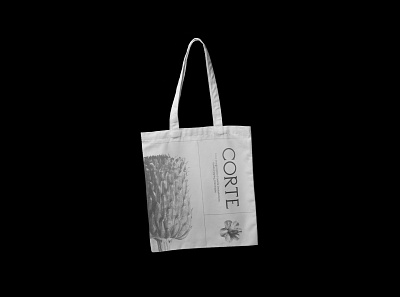 Corte Floral Design Atelier Tote black and white branding design graphic design layout minimal tote