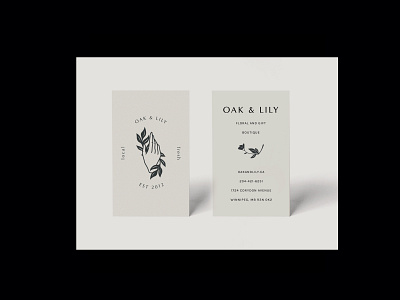 Oak & Lily Branding branding branding design business cards design flower graphic design illustration layout line art logo logo design minimal