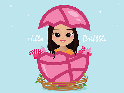 Hello Dribbble ! character hello dribbble illustration