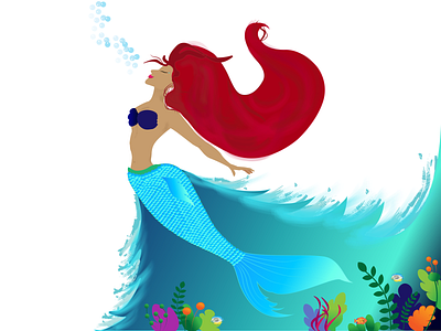 Mermaid aqua design illustration mermaid vector