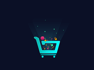 Shopping Cart Icon app challenge daily design icon illustration neon ui vector