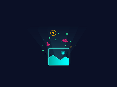Gallery Icon app design icon illustration logo neon ui vector