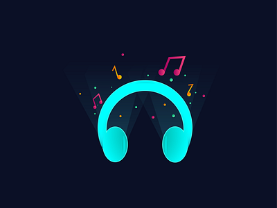 Music Icon app design icon illustration neon ui vector