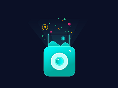 Camera Icon app design icon icon design illustration neon ui vector