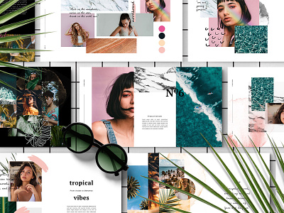 PORTARICA - Powerpoint Template collage layout lookbook minimal moodboard powerpoint presentation scrapbook summer template tropical