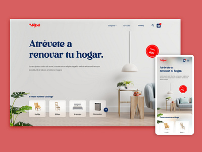 Mobel / UI project furniture home landing mobile plants ui web