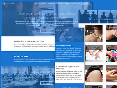 OnSite Health Responsive Website Design blue chiropractor design desktop doctor health mobile responsive tablet web