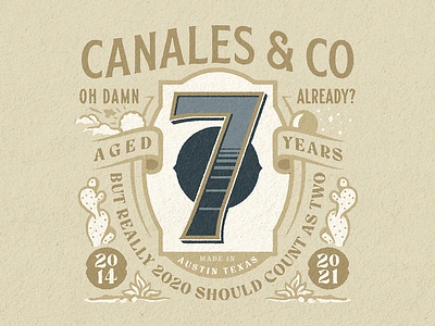 Seven years 7 anniversary austin branding illustration seven