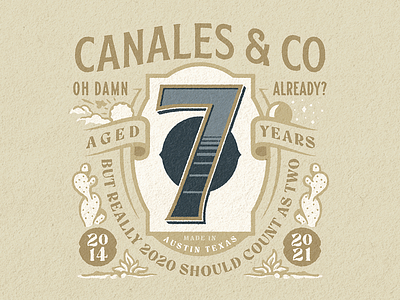 Seven years 7 anniversary austin branding illustration seven