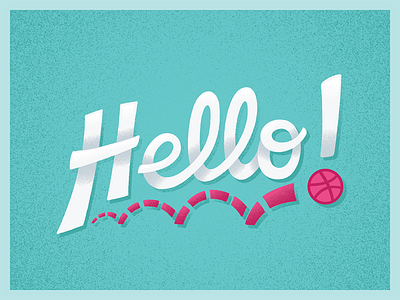 Hello Dribbble! debut design grain graphic design hello illustration typography