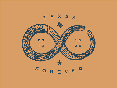 Texas 4ever graphic design illustration logo snake texas