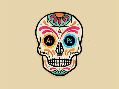 Death By Design austin branding diadelosmuertos halloween illustration logo skull sugar skull texas