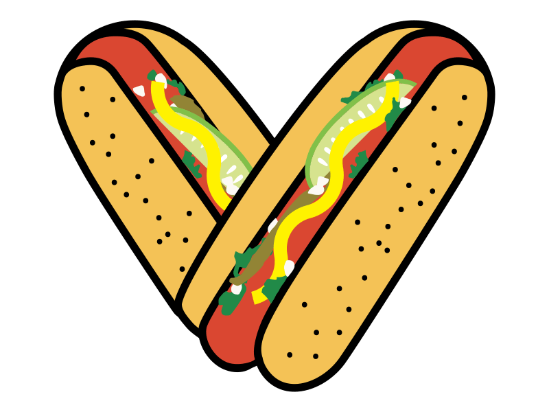 Chicago Hot Dog Love animation chicago dog gif heart hot dog love