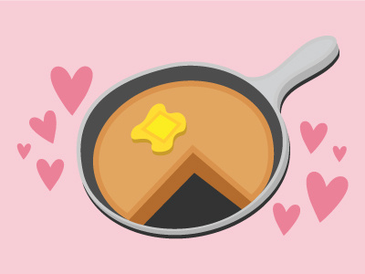 Cornbread Love butter cornbread hearts icon illustration love skillet