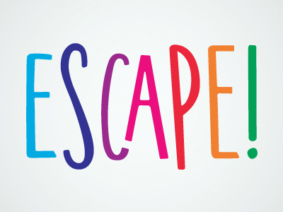 Escape! escape room exclamation point handwritten type
