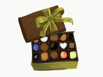 Life is like a box of chocolates illustration painting