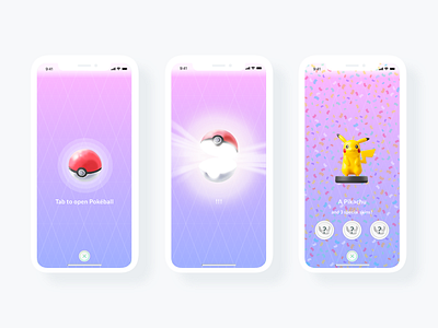 Pokémon GO Redesign iphone x mobile app mobile game pikachu pokemon pokemon go ui visual design
