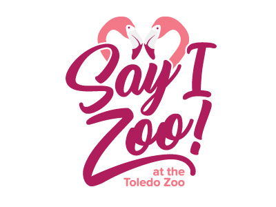 Say I Zoo Logo flamingo heart flamingos fun heart pink romantic wedding