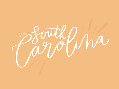 South Carolina Lettering digital digital art hand lettering lettering script simple south carolina