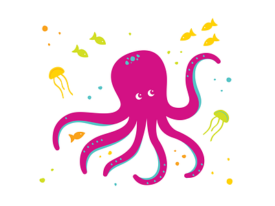Octopus animals aquatic fish illustration illustrator octopus sea vector zoo