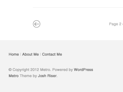 Metro - HTML/Wordpress footer metro pagination simplistic tumblog