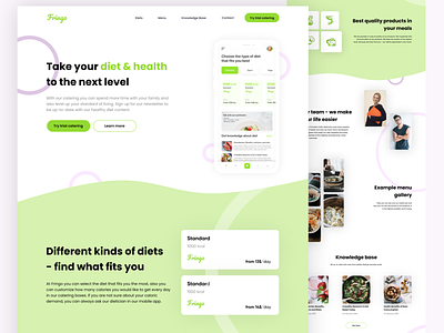 Fringo - Diet Catering Website 🍏 activity beautiful calories catering colorful creative daily ui design diet diet app dietician excercise family food foodie minimal ui ux ux ui