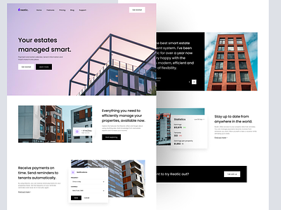 reatic. - Your Estates Managed Smart 🏠🚪 app clean concept daily daily ui design hero hero design illustration interface landing page landing page ui logo product real estate saas startup ui ux website