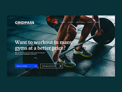 GridPass - Gym Pass Concept Website 🥇💪 branding concept daily daily ui dailyui design designer gym gym logo landing landing page logo payment typography ui ux website workout workouts