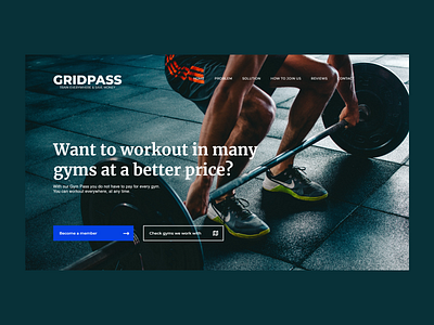 GridPass - Gym Pass Concept Website 🥇💪