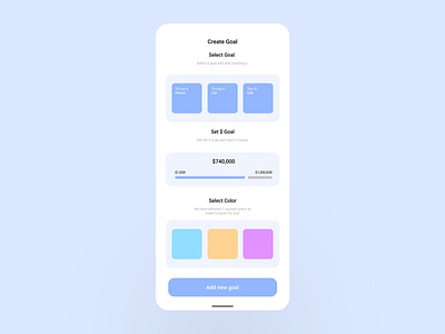 Finance App - Create Goals Flow