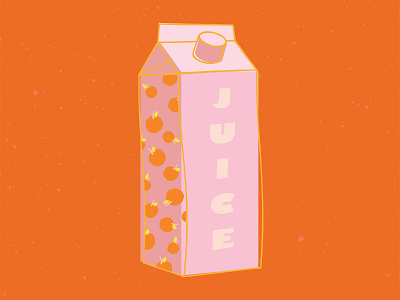 Juice Box funky illustraion orange juice yard sign