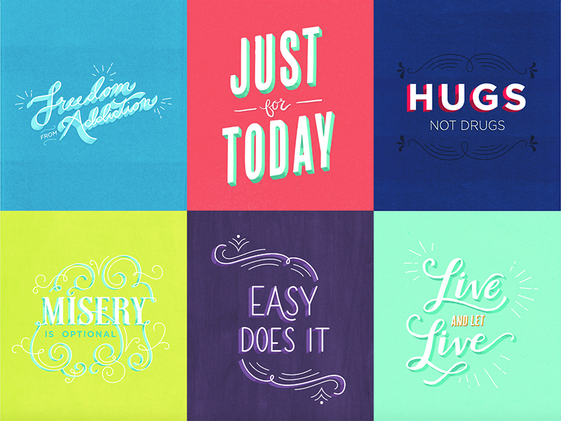 Sayings in Recovery Calendar by Elizabeth Newbern on Dribbble