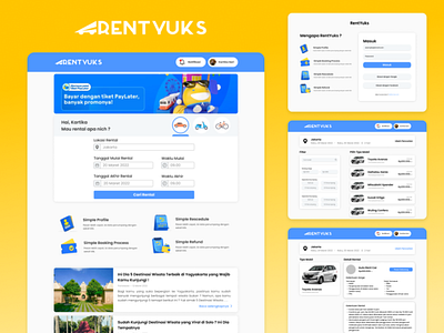 RentYuks - Vehicle Rent WebApp app bicycle car cycle motor motorcycle passenger rent rental ui ux web