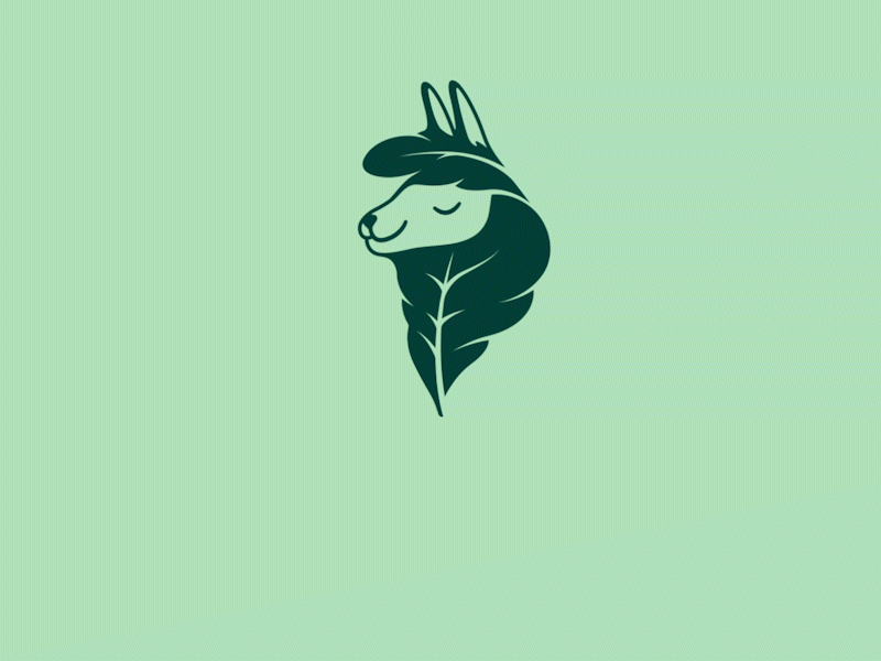 Green Llama aftereffects animation chew leaves lettering llama logo logoanimation motion motion design