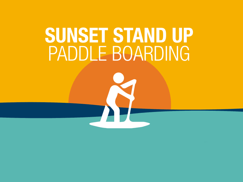 Sunset Paddle Boarding animation gif unco