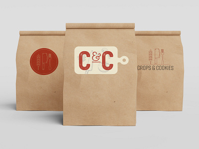 Crops & Cookies Logo brand design brand identity branding design graphic design logo logo design meal delivery meal service mock up mockup