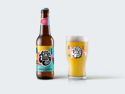 Gettin' Juicy 'Wit It - Application aiga aiga charlotte beer and branding beer branding brand identity branding design illustration logo mockup typography