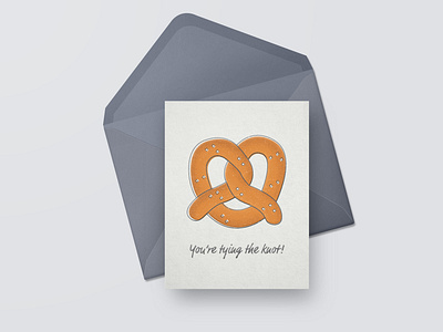 You're tying the knot! card card design engagement engagement card pretzel pretzel card stationery stationery design wedding wedding card