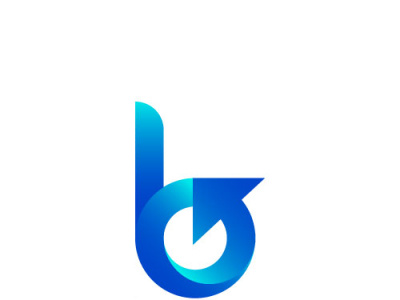 Letter b Negative Space Logo