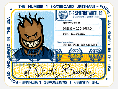 Ol' Dirty Beasley 2x brooklyn identification illustration new york old dirty bastard skateboard spitfire texture typography vector wheel wu tang