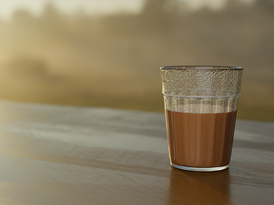 Indian Chai (Tea) realistic 3D render in Blender 3d 3d render blender chai chai glass indian realism realistic sunrise tea tea cup