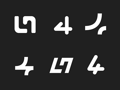 4 4 black and white branding brandmark design experiment four logo logos minimal number numbers simple wip